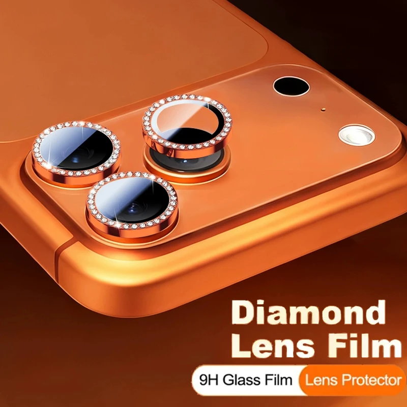 Camera Lens Protector For iPhone 17 Pro Max 17Air 17Pro Pro Max Bling Diamond Metal Protective Glass Film For iPhone 17 Air