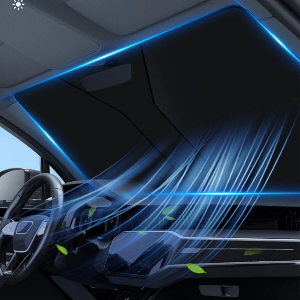 1x Car Windshield Direct Installation Foldable Cover Front Glass UV Block Sun Visor Shield 140 * 80cm Brand New