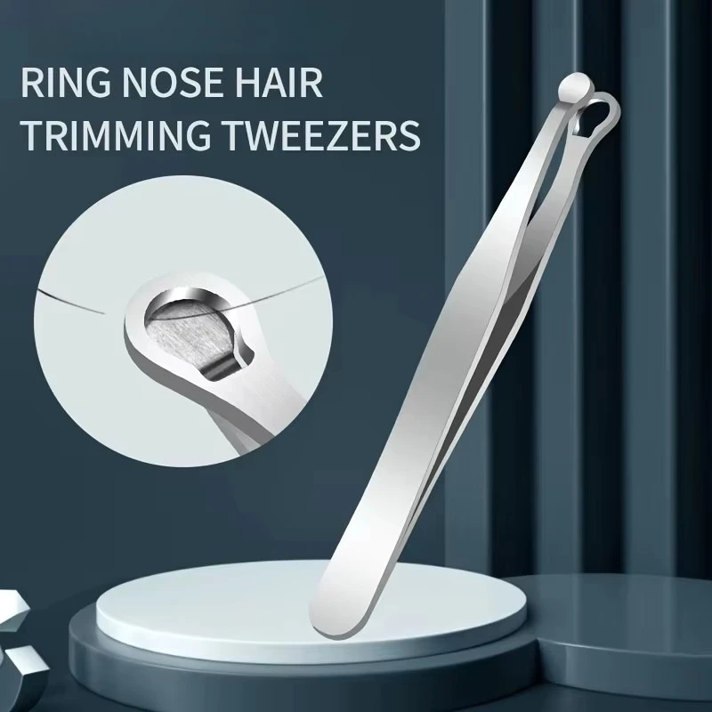 1Pcs Manual Nasal Hair Shaver Universal Nose Hair Trimming Tweezers Round Head Nose Hair Clippers Stainless Steel Nose Cutter
