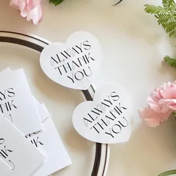 60pcs/set White Always Thank You Stickers Heart Shape Envelope Seal Stickers for Valentine's Day Gift Wraps Wedding Party Favors