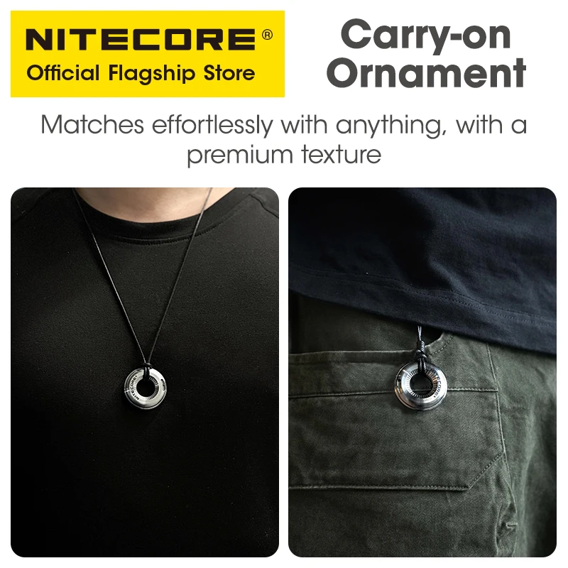 Nitecore Halo 10 Titanium Curve Measure Ring Mini 16g Lightweight Portable EDC Fidget Toy Pendant for Outdoor Home