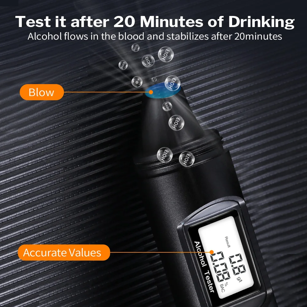 Deelife Alkohol Tester Professionelle Alkoholtester Meter für Auto Digitale Genaue Alcoholimeter Elektronische Alcohotest