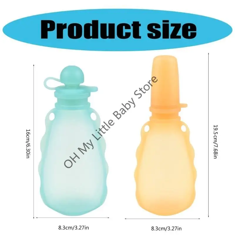 حقيبة تنظيم الطعام من السيليكون متعددة الأغراض M76C، حقيبة تعبئة الطعام التكميلي للأطفال الرضع، موزع الحليب المهروس