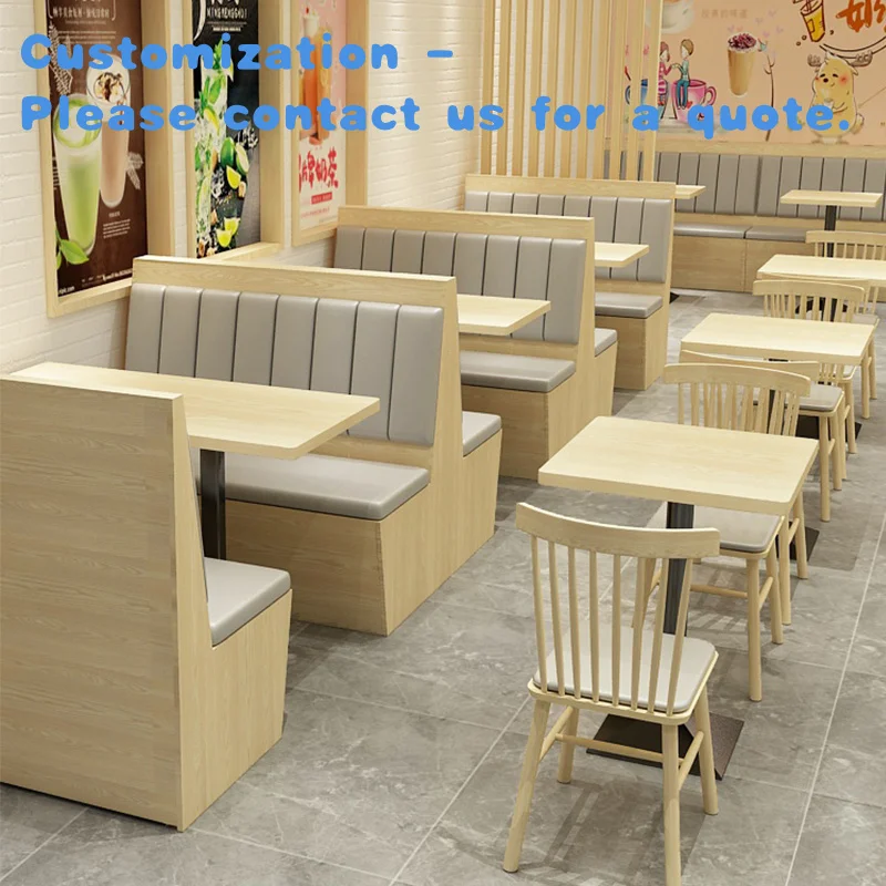 

custom.Cheap Price Commercial Restaurant Fast Food Furniture Set Customized Leather Sofa Booth Hot Sales Canteen Dining Table an