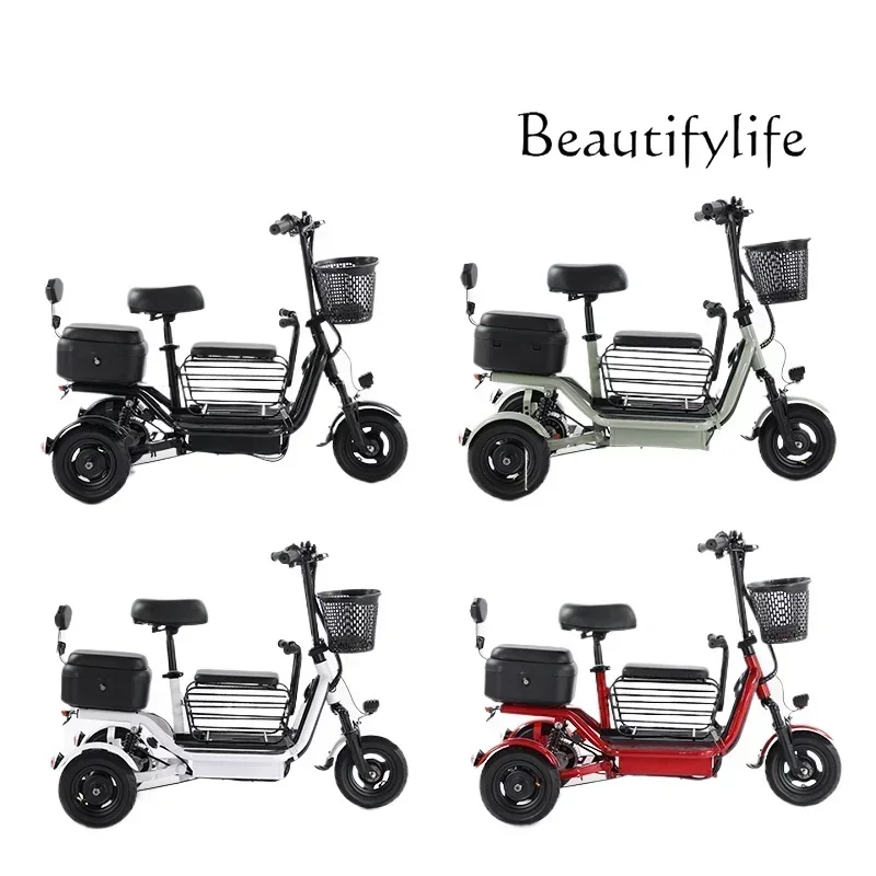 2003Electric Tricycle Household Small Adult Parent-Child Mini Lithium Battery Car for the Elderly