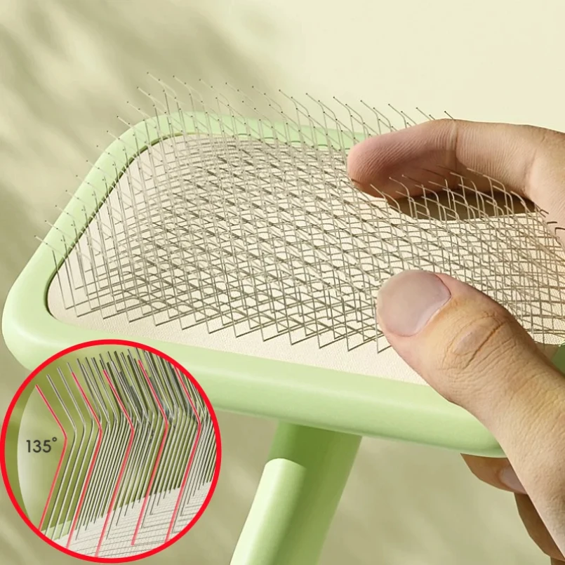 

Dog Brush Pet Hair Remover Massage Cat Brush Stainless Steel Combs for Dog Hair Cleaning Comfortable Handle Brushes Pet Grooming