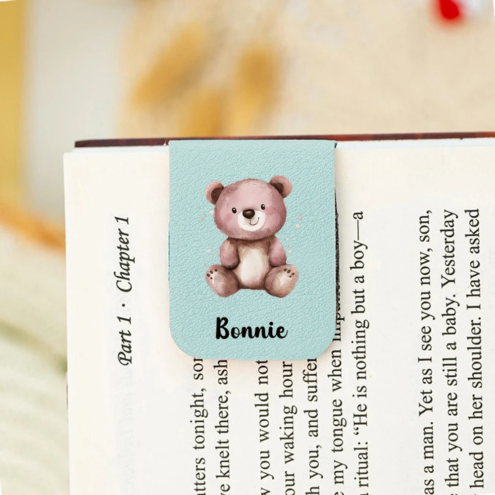 1PC Diy Little bear Custom Text Print Softpink Book Mark For School Supplies view 3