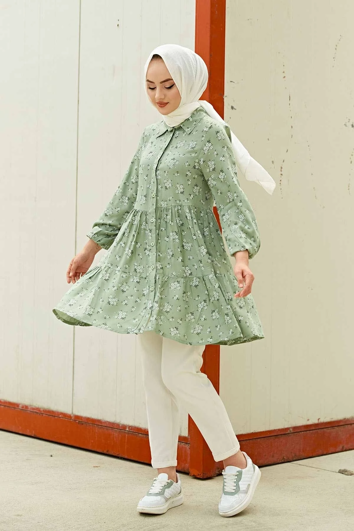 

Crispy Patterned Tunic MD- Mint