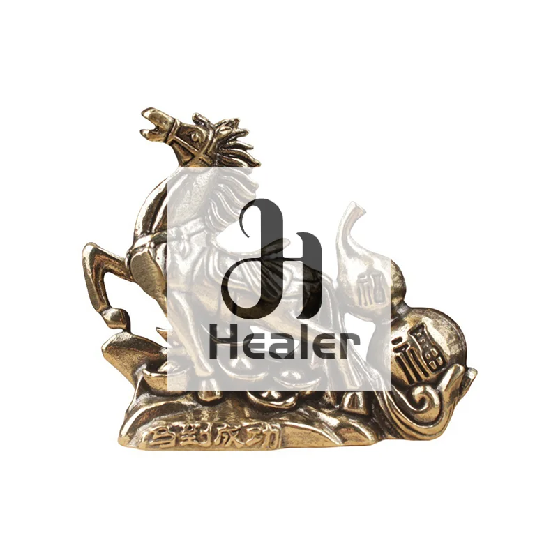 Bronze Calabash Horse Desktop Ornament Decoration Creative Metal Craft Home Decorations Zodiac Horse Statue Stereoscopic