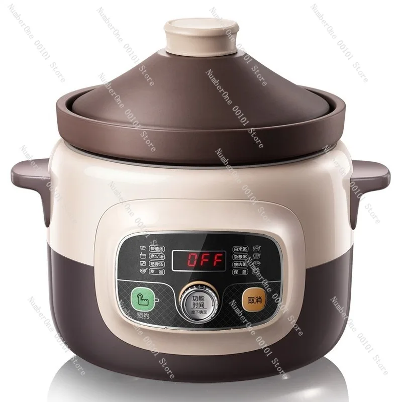 Electric Slow Cooker Large Capacity Purple Clay Stew Pot Automatic Soup Cooker Porridge Maker Kitchen Appliance