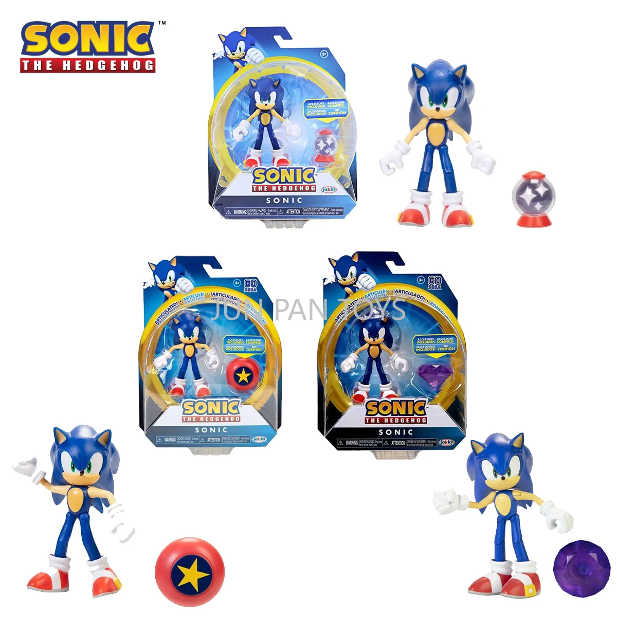 Sonic The Hedgehog Star Весенний фиолетовый Хаос Изумрудный непобедимый предмет Коробка 4-дюймовая Коллекционная фигурка Детские подарочные игрушки