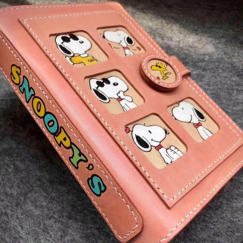 Snoopy A6 Notebook Anime PU Leather Binder Notebook Cartoon Men Women Diary Stationery Gift School Office Supplies Accessories