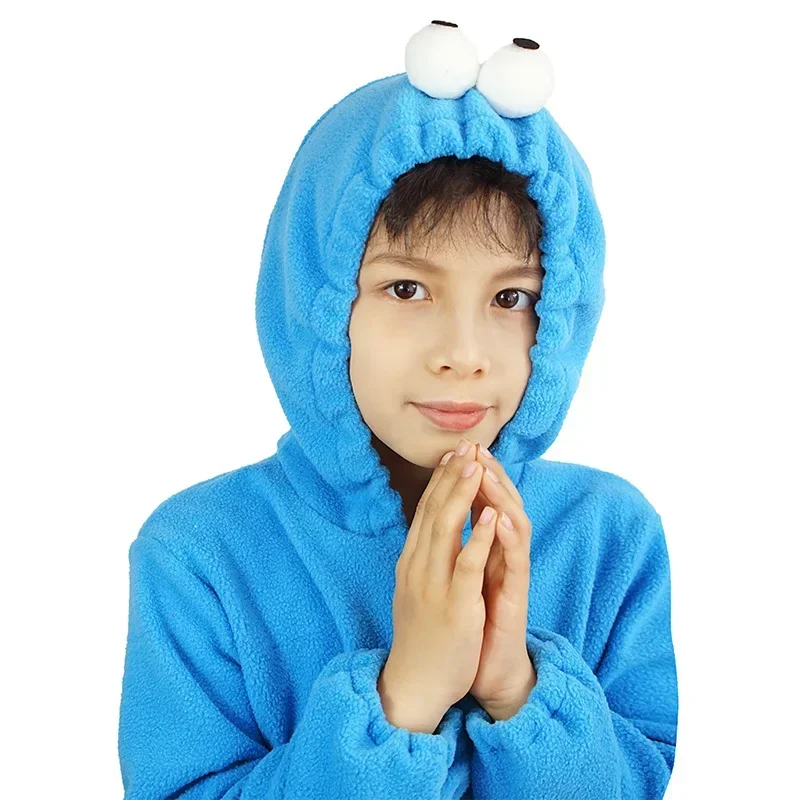 أنيمي شارع سمسم ديلوكس البسكويت الوحش تأثيري حلي لطيف الأزرق أفخم بذلة الشارع البسكويت حفلة كرنفال الهالوين