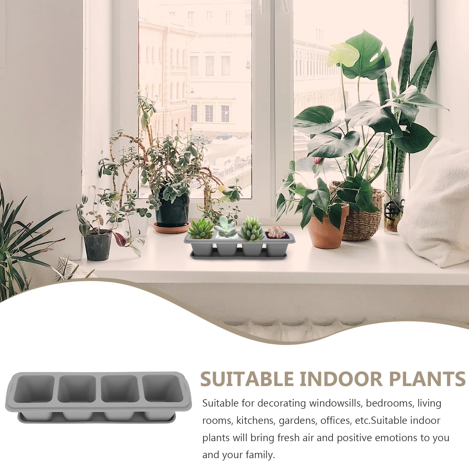 

2Pcs Plastic Succulent Flowerpots Mini Flower Plant Holders for Home Garden Balcony Desktop Ornament Home Flower Pot