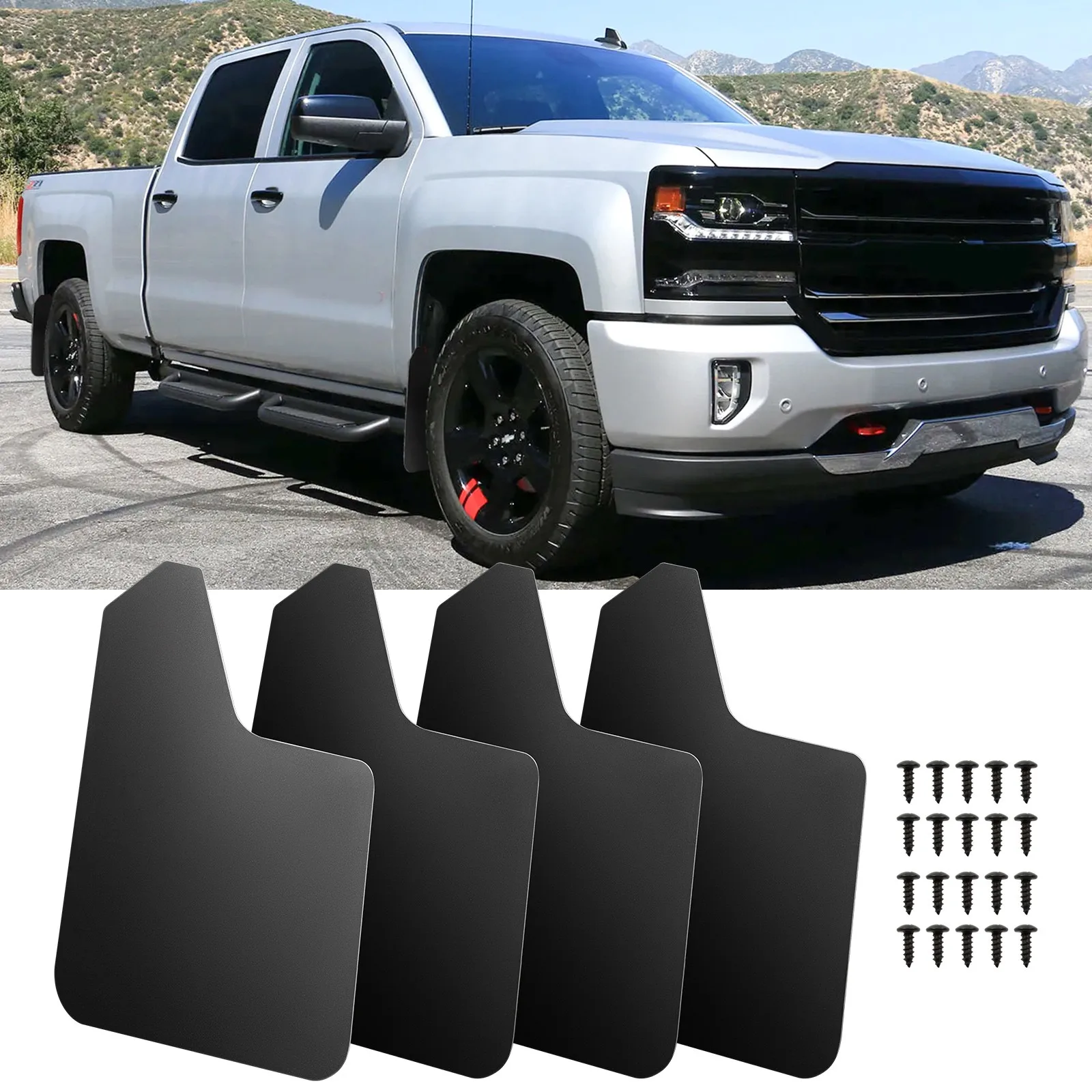 

Комплект из 4 широких брызговиков для Chevrolet Silverado 1500
