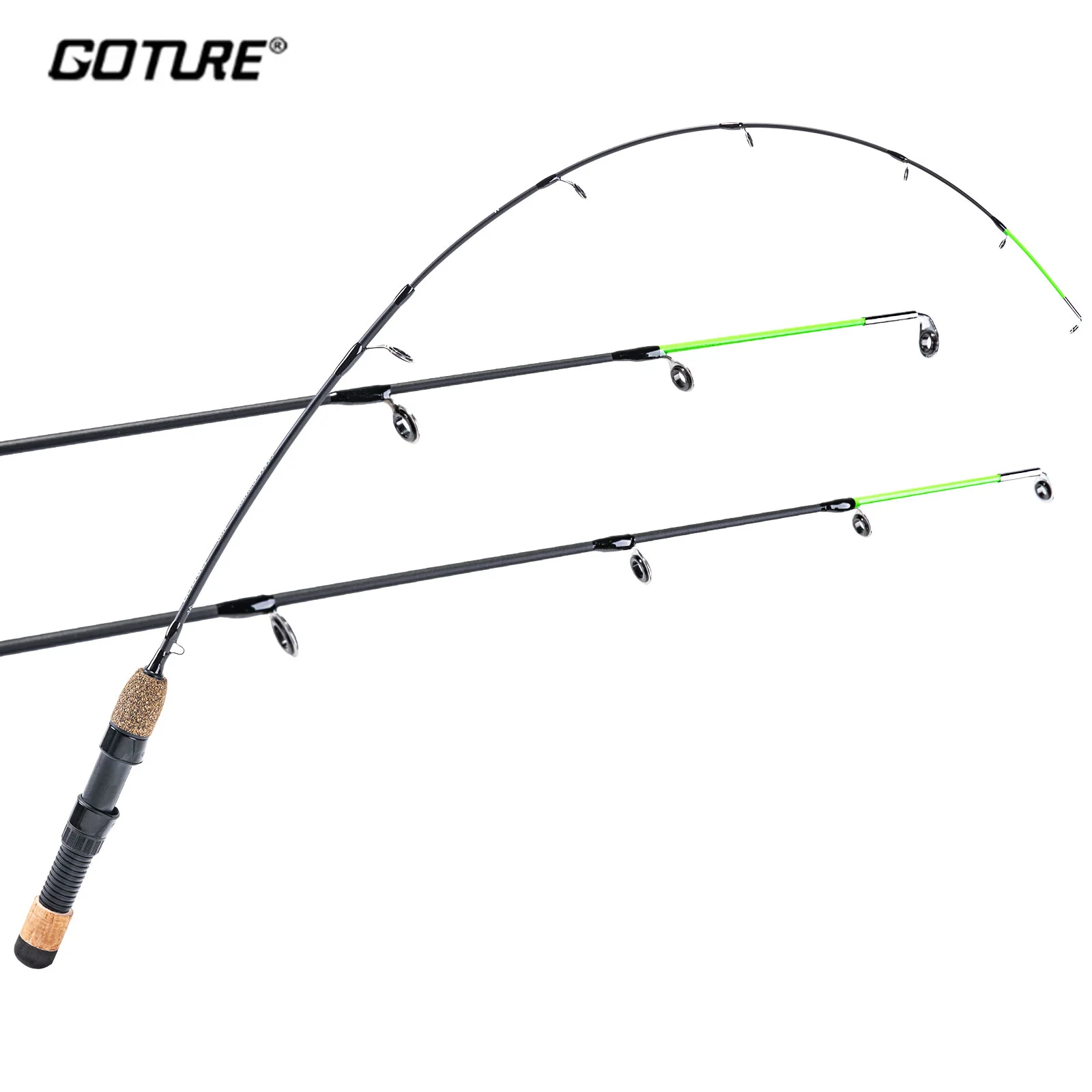 

Goture 32'' Portable Ice Fishing Rod M/MH Power 2 Tips Spinning Rod Carbon Fiber Winter Pole Cork Handle Ultralight Carp Tackle