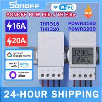 SONOFF POW Elite /TH Elite Smart Power Meter Switch 16A /20A Wifi Smart Home Switch LCD Screen Works Alexa Google Home EWeLink