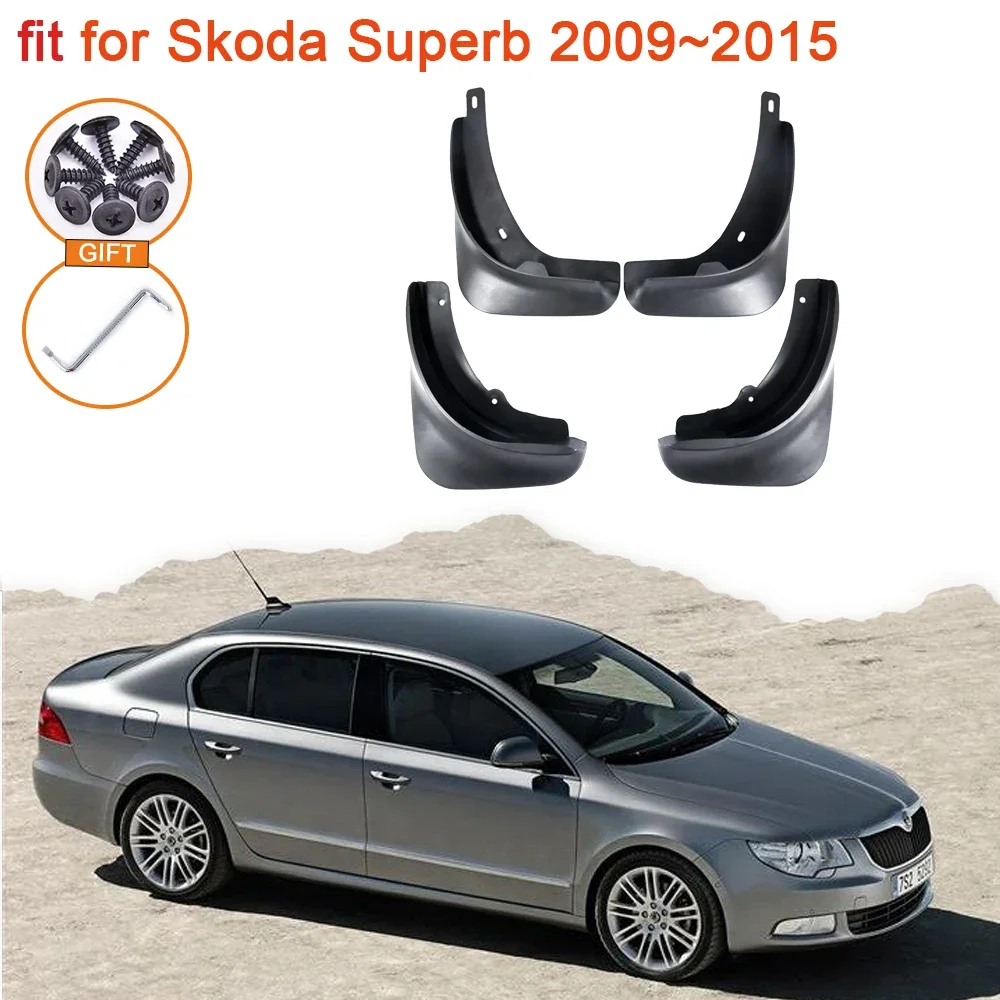 For Skoda Superb 2 MK2 B6 3T 2009 2010 2011 2012 2013 2014 2015 Accessories MudFlaps 4x Mudguards Splash Front Rear Wheel Fender