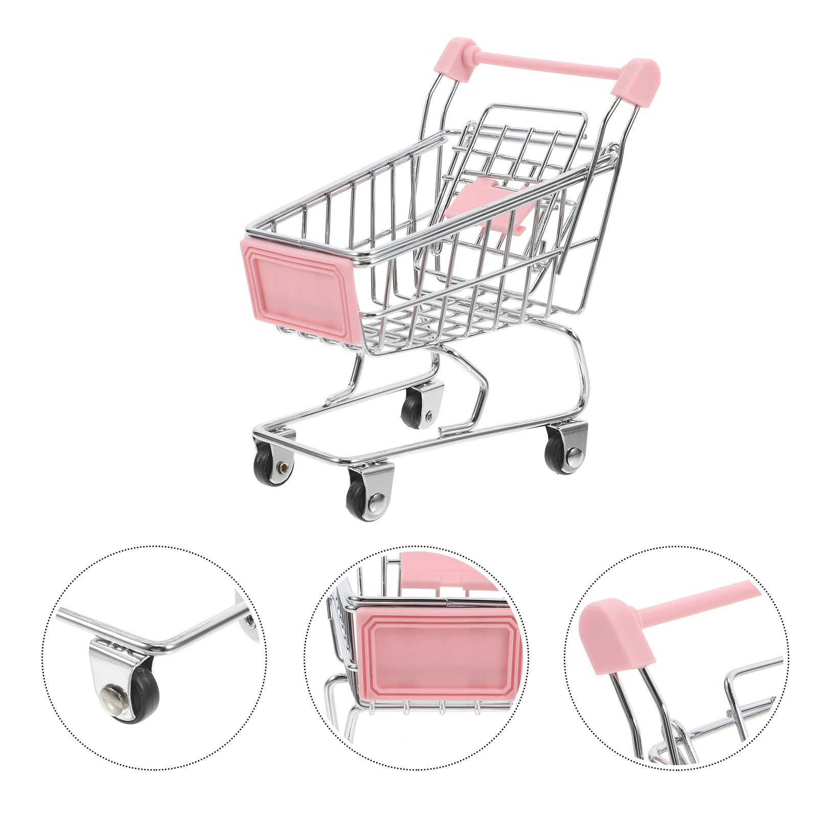 Mini cesta de compras carrinho de mercearia brinquedo mesa de ferro forjado em miniatura imitado criança