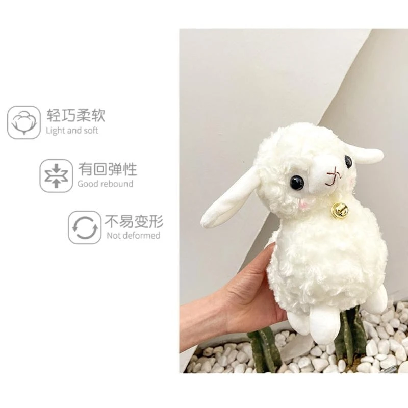 L38E Cartoon Small Wool Plush Toy Sheep for Doll Couple Hug Presents Baby Sleep Pillo