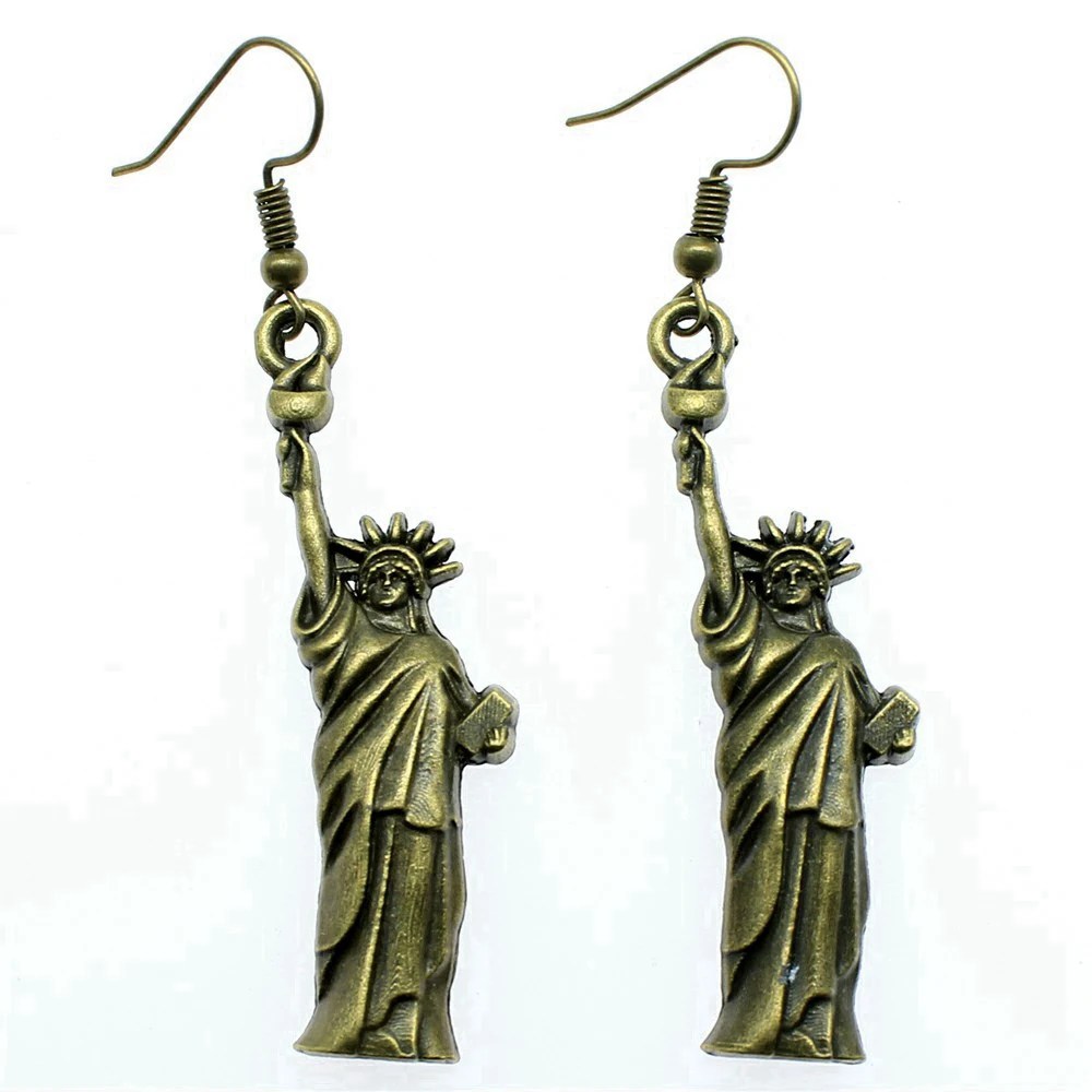 1pair Statue Of Liberty Jewelry earrings findings jewelry for woman handmade hook Size 18x19mm