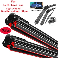 Car Wiper Front & Rear Wiper Blades Set For Nissan Micra K12 2002 - 2005 Windshield Windscreen Window Brushes 21