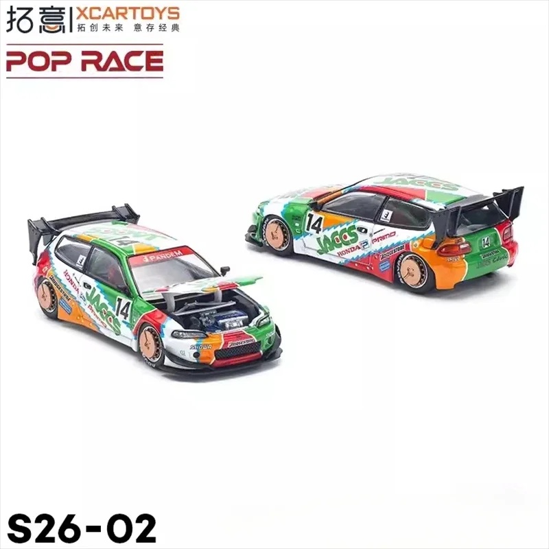 Xcartoys-ポップレースモデルカー,パイプ,シビック,g6,mk5,rocket bunny,jacs,1:64,事前注文