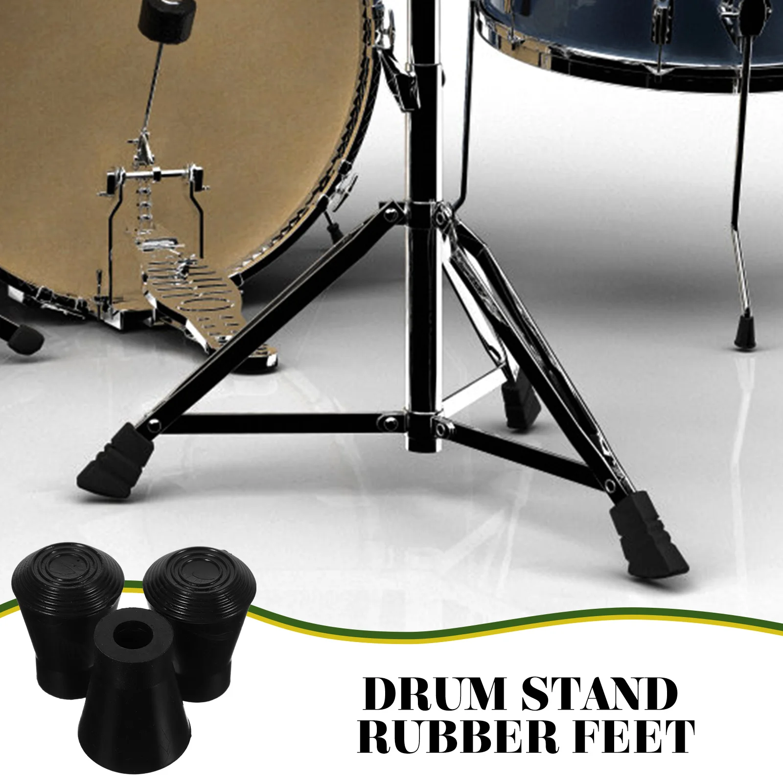 

3 Pcs Drum Rack Feet Pads Anti-slip Wear-resistant Rubber Covers Snare Stand Legs Protectors Drum Accessories Replacement Parts