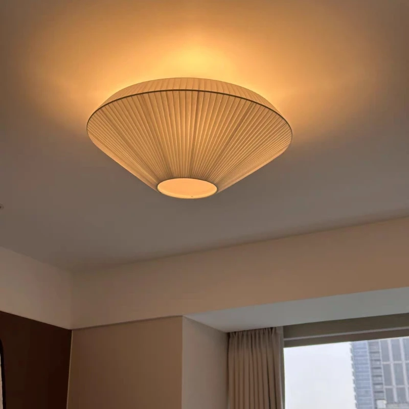 Japanese Style Indoor Pendant Ceiling Light Living Room Bedroom Decoration Fabric LED Chandeliers Creative Ceiling Lamps