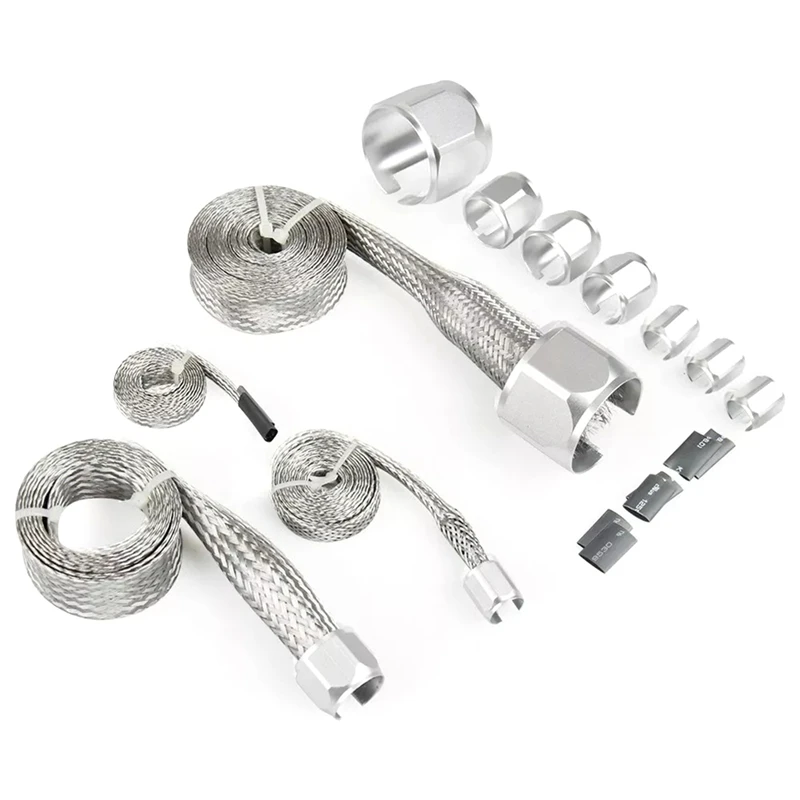 

Modified Oil Pipe Braided Mesh Belt Kit Vacuum Fuel Line Radiator Heater Hose 8092