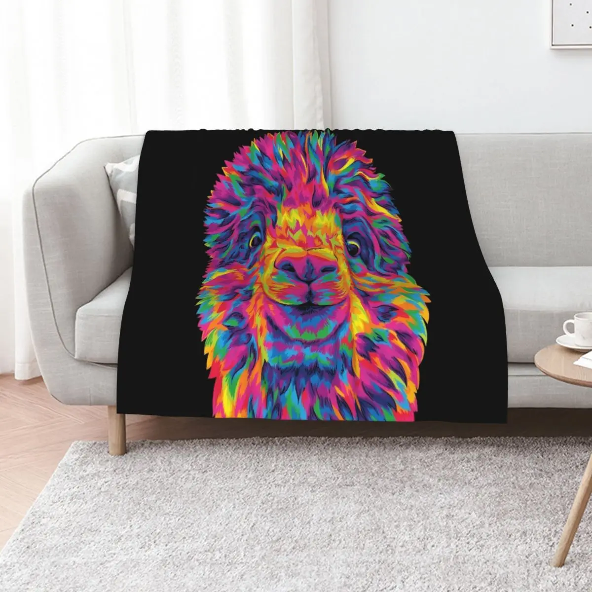 Silly Rainbow Alpaca Throw Blanket Cute Plaid Blankets Sofas Of Decoration Soft Big Bed linens Quilt Plush Blankets