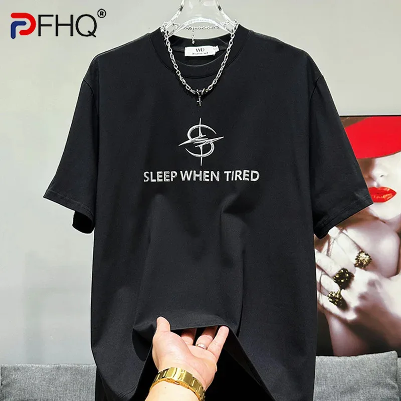 PFHQ Niche Deconstruction Letter Tops Summer Personality Short Sleeved O-Neck T-shirt Versatile Haute Quality Design New 21Z4669