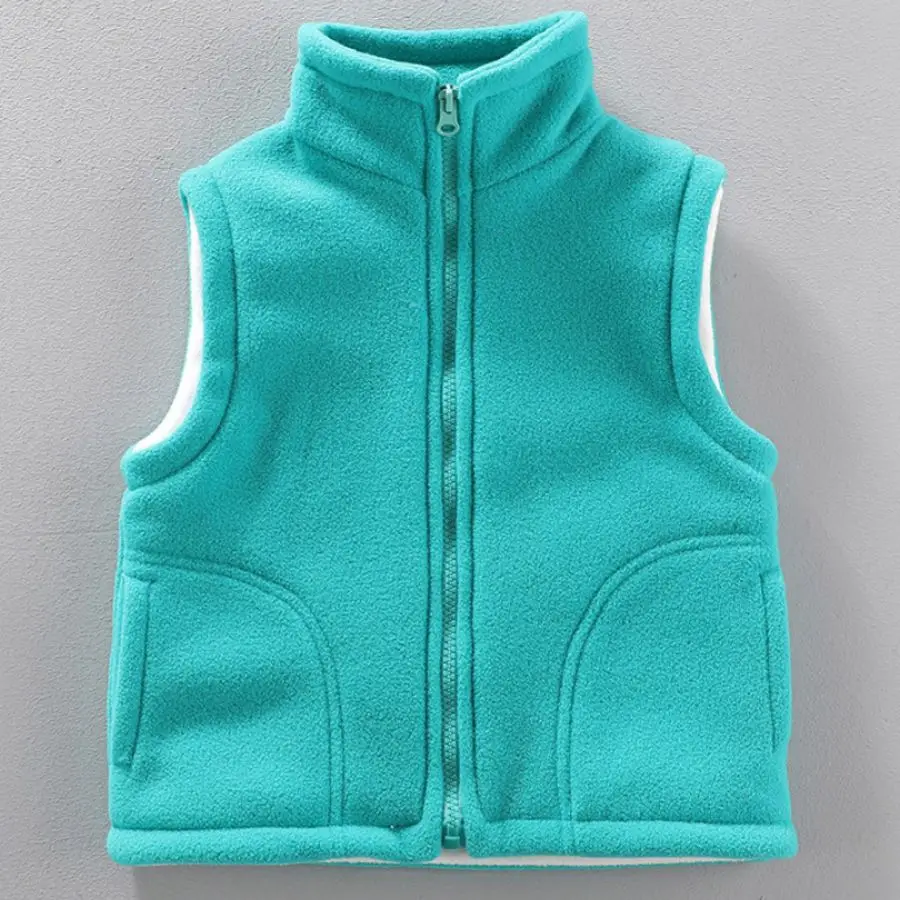 Girls Boys Polar fleece Vests Children\'s Sleeveless Double-layer Thermal Jacket Kids Waistcoat Boy\'s Autumn Winter Outerwear