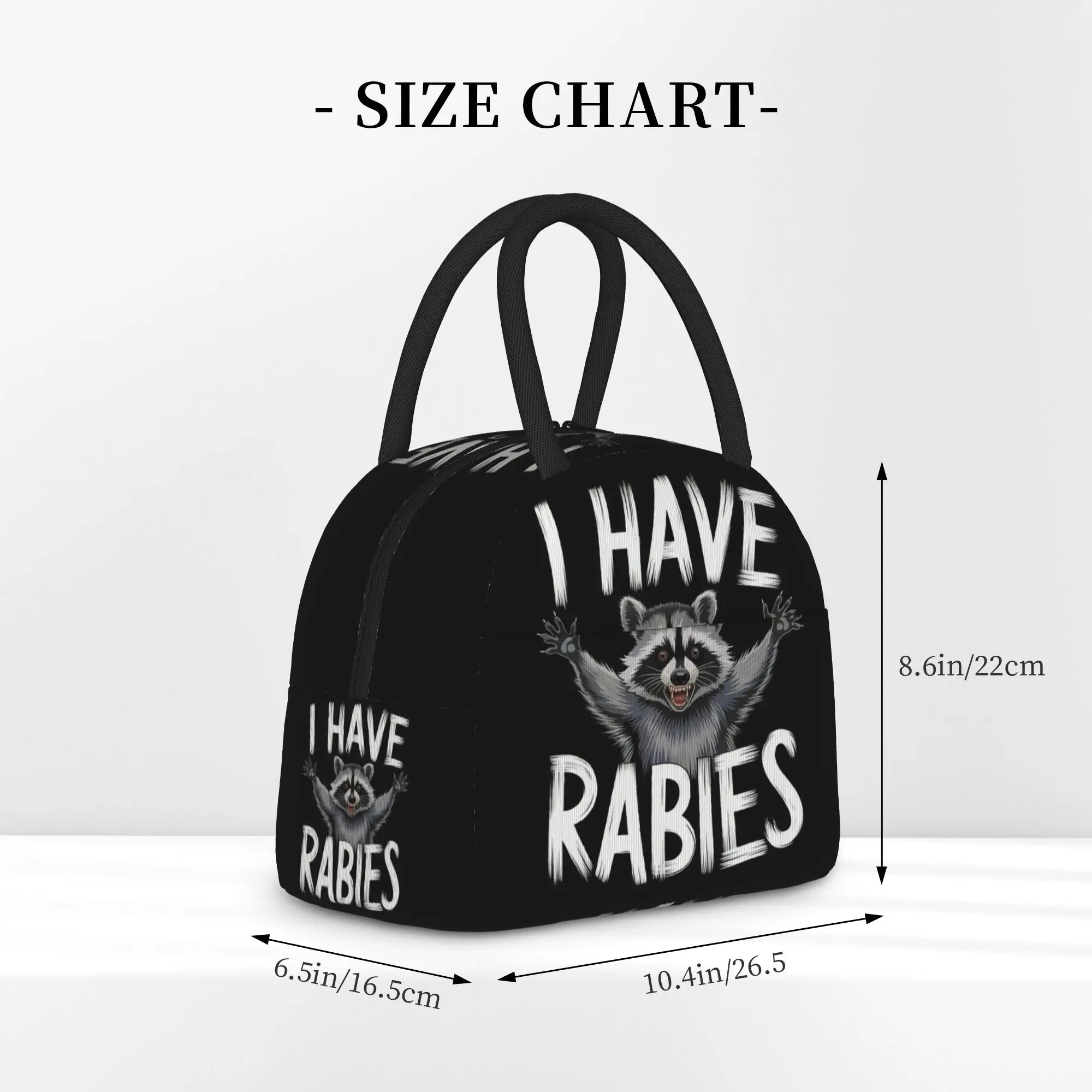 I Have Rabies Don't Tailgate Me Insulated Lunch Tote Bag for Travel Funny Meme Portable Thermal Cooler Washable Bento Bags