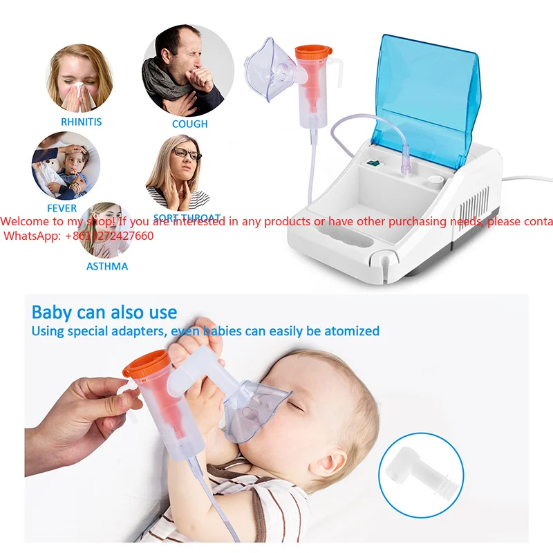 Nebulizador Portátil MDR, Inhalador con Compresor de Pistón, Nebulizador Médico para Adultos y Niños