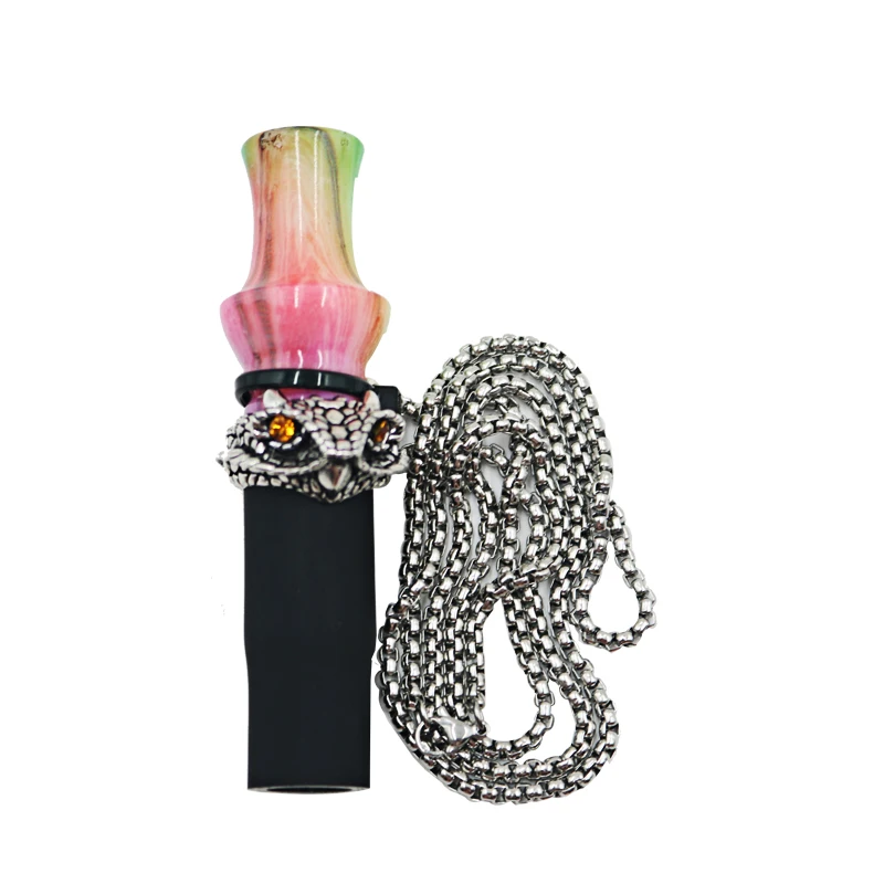 Colorful Stainless Steel Resin Hookah Hose Accessory with Silicone Nozzle Mouthpiece And Sheesha Chicha Hang Rope Strap