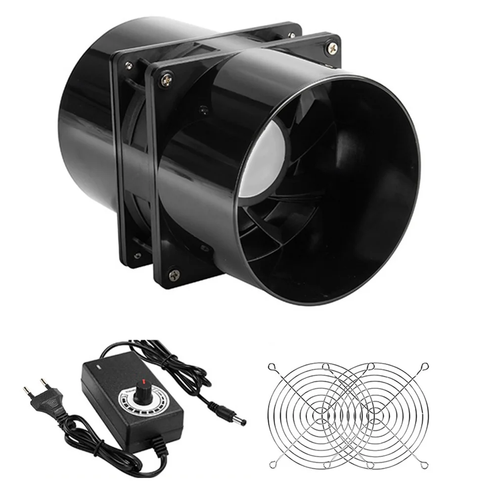 

Black DC12V Exhaust Fan Pipe Fan Axial Fan Stable Performance Variable Speed Control High-Temperature Resistance
