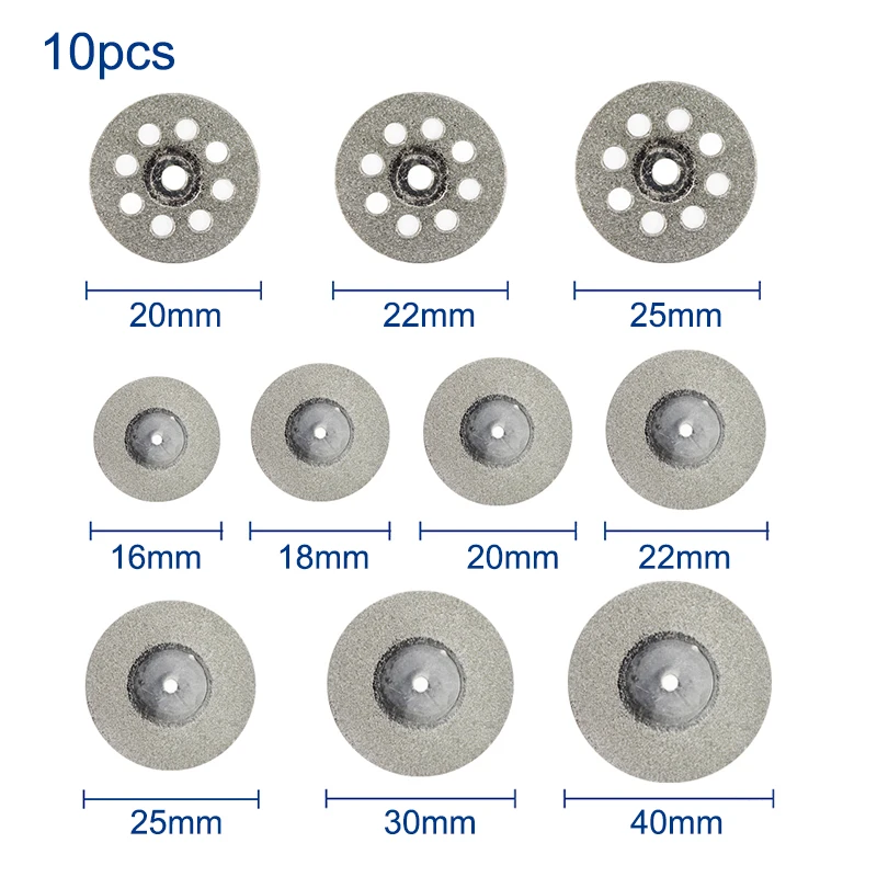 XLil10-Tête de meulage brasée au diamant, ensemble de forets lapidaires pour Dremel, outils éloignés, outils convertibles