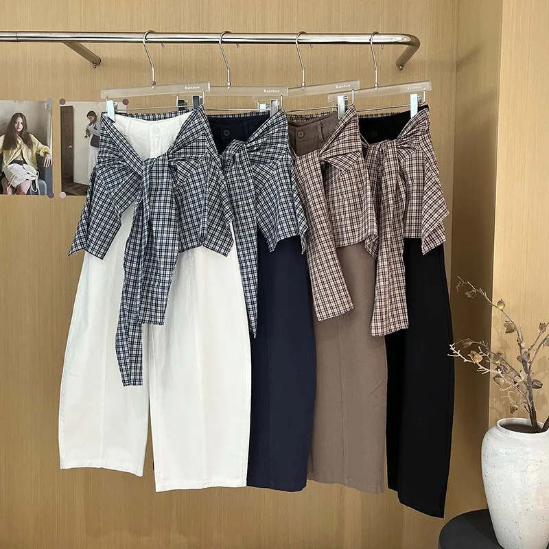 Pantalons à jambes larges pour femmes, tenues pour femmes de Style coréen, pantalons décontractés pour filles chaudes, 2025