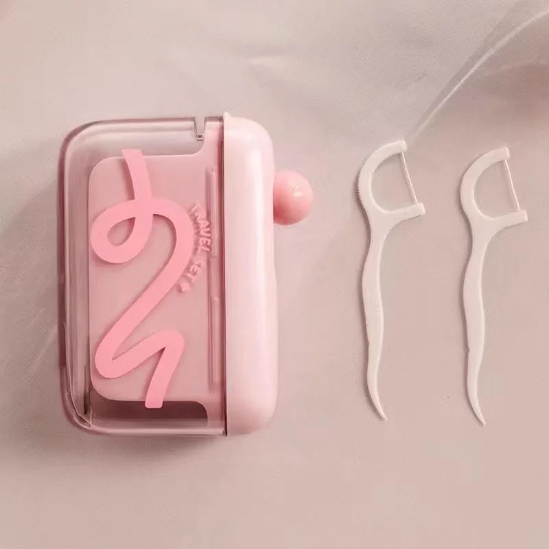 1pcs Dental Floss Storage Box Pop UP Design Hilo Floss Dispenser Refillable Teeth Cleaning ToothPick with Teeth Sticks Portable