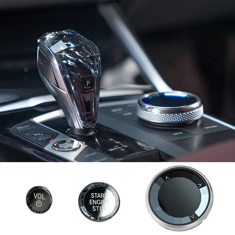 4pcs Crystal Gear Shift Knob For BMW G20 G21 G22 Z4 G29 i4 G26 X3 G01 X4 G02 X7 G07 X6 G06 X5 G05 3/4/8 Series Handle Lever Rod