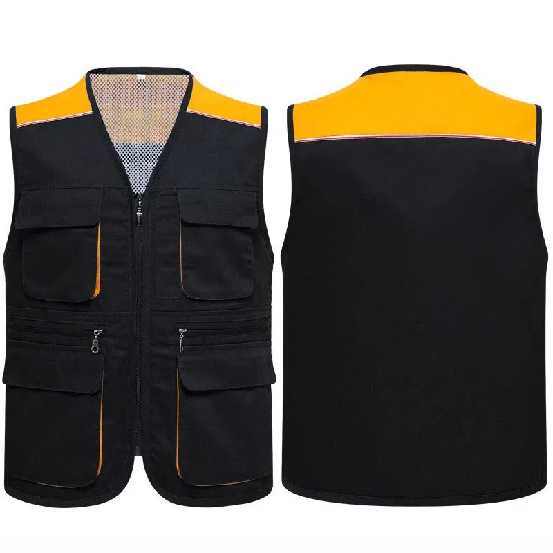 

Work Vest Multi Pockets Fashion Multicolor Workshop Safety Labor Protection Metal Zipper Comfortable Work Vest