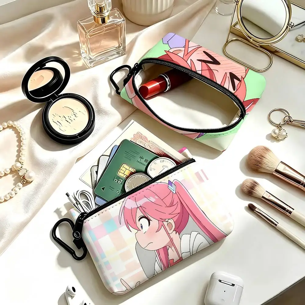 1pc Ouka Shiunji Shiunji Family Children Coin Purse With Carabiner Hook Portable Key Card Wallet Small Zipper Storage Pouch