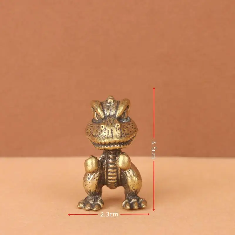 Solid Brass Boxing Dinosaur Figurine Fine Handcraft Vintage Look Perfect For Desktop Decor Dinosaur Lovers Collection Gifts