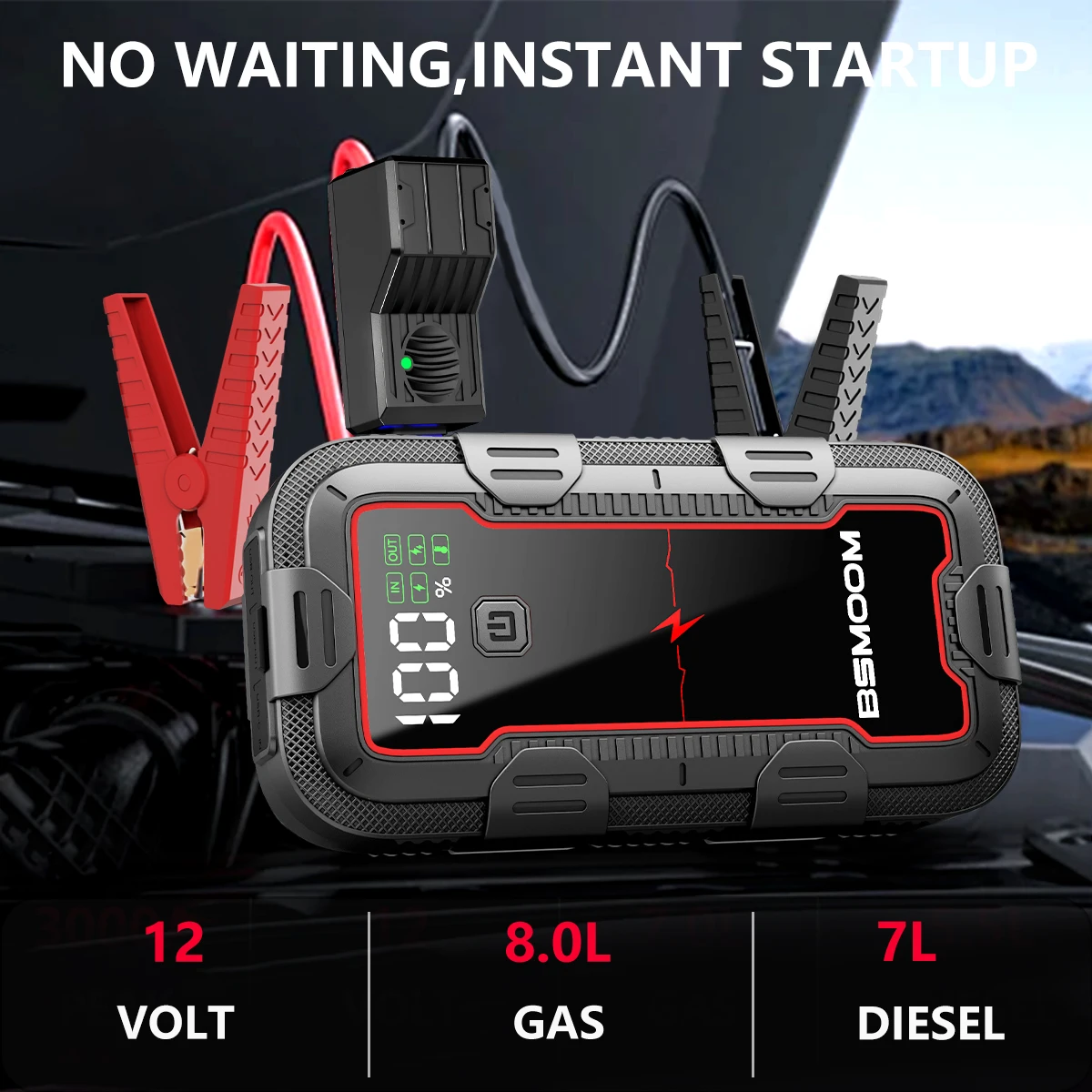 Car Jump Starter Power Bank 12V Booster for Car Start 7200mAh 1000mAh Battery Quick Charger Auto Starting Device Powerbank