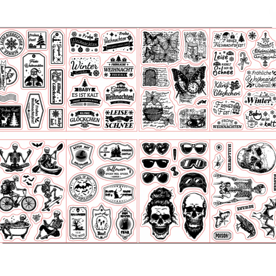 Halloween Skeleton Clear Stamp  For DIY Scrapbooking Seal Card Making A5092