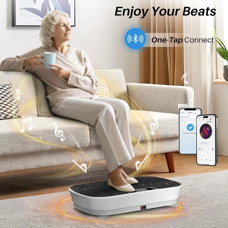 آلة تمرين لوحة الاهتزاز - 99 سرعة سعة 400 رطل منصة اهتزاز الجسم كله هادئة لتخفيف الوزن اللمفاوي #2