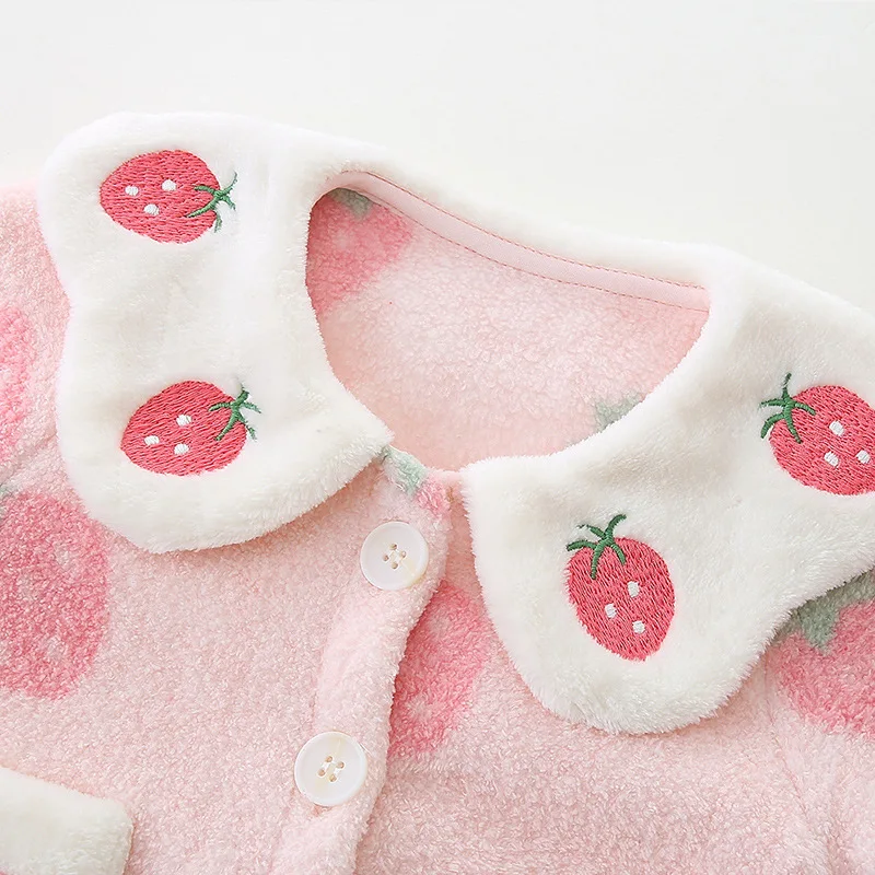 Baby autumn\\winter plush jumpsuit for girls newborn lamb plush warm romper baby onesies newborn clothes 0 3 months cute bodysuit