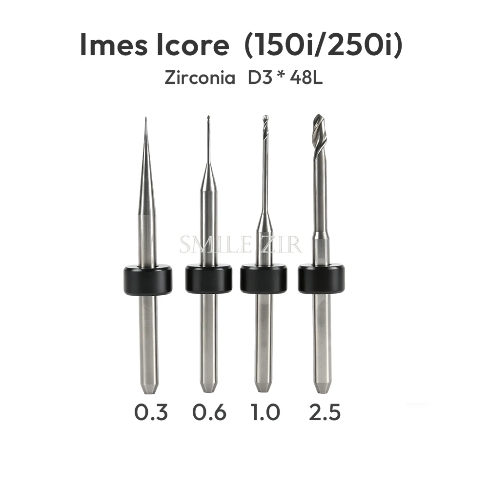 Imes Icore 150i/250i Dental Milling Burs Diamond Coated for Lithium Disilicate Zirconia PMMA DC NC Grinding Drills Dental Lab