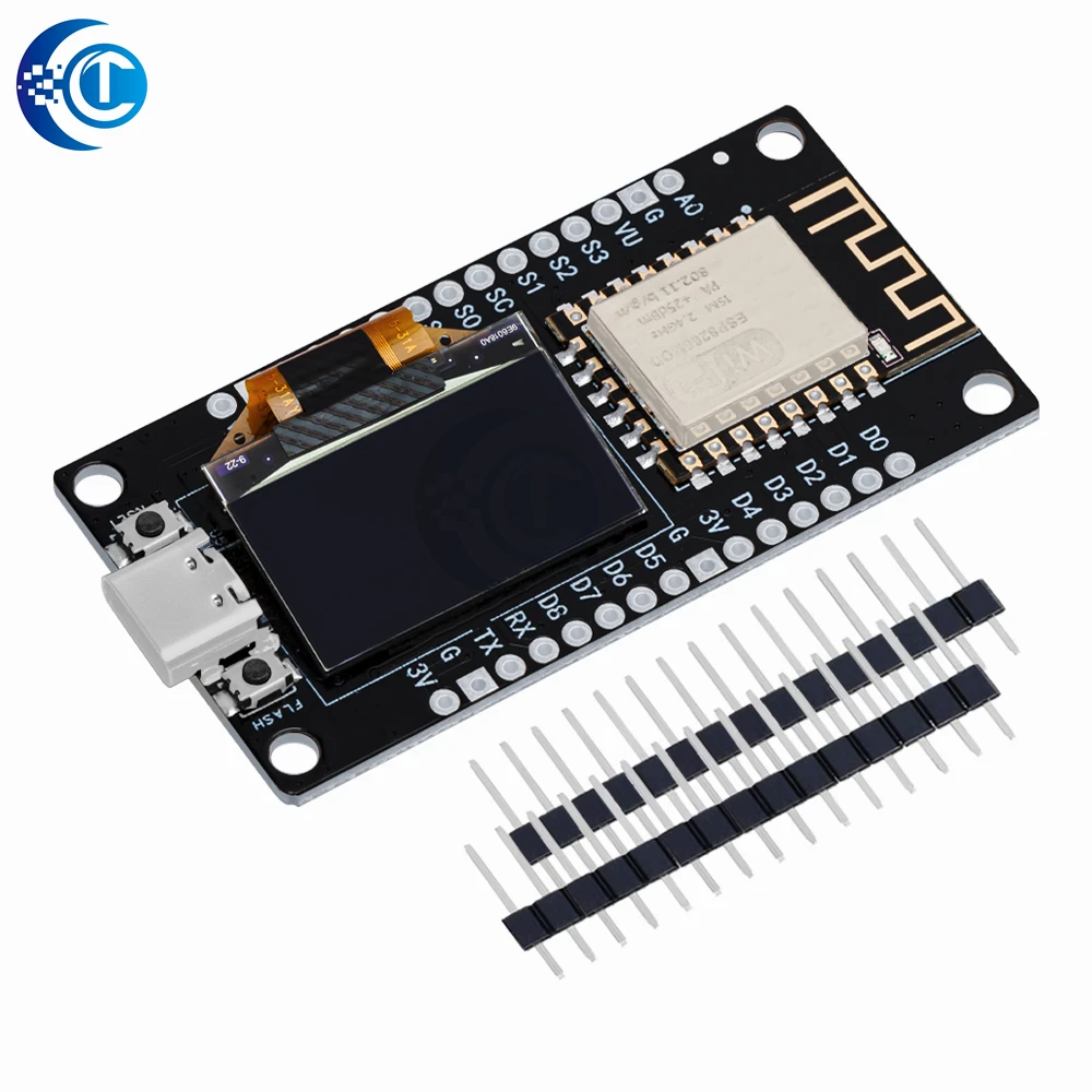 NodeMCU ESP2266 Board: Integrated 0.69 Inch OLED Display, CH300G, ESP-12F WiFi Module -TYPE - C USB, For Arduino/Micropython